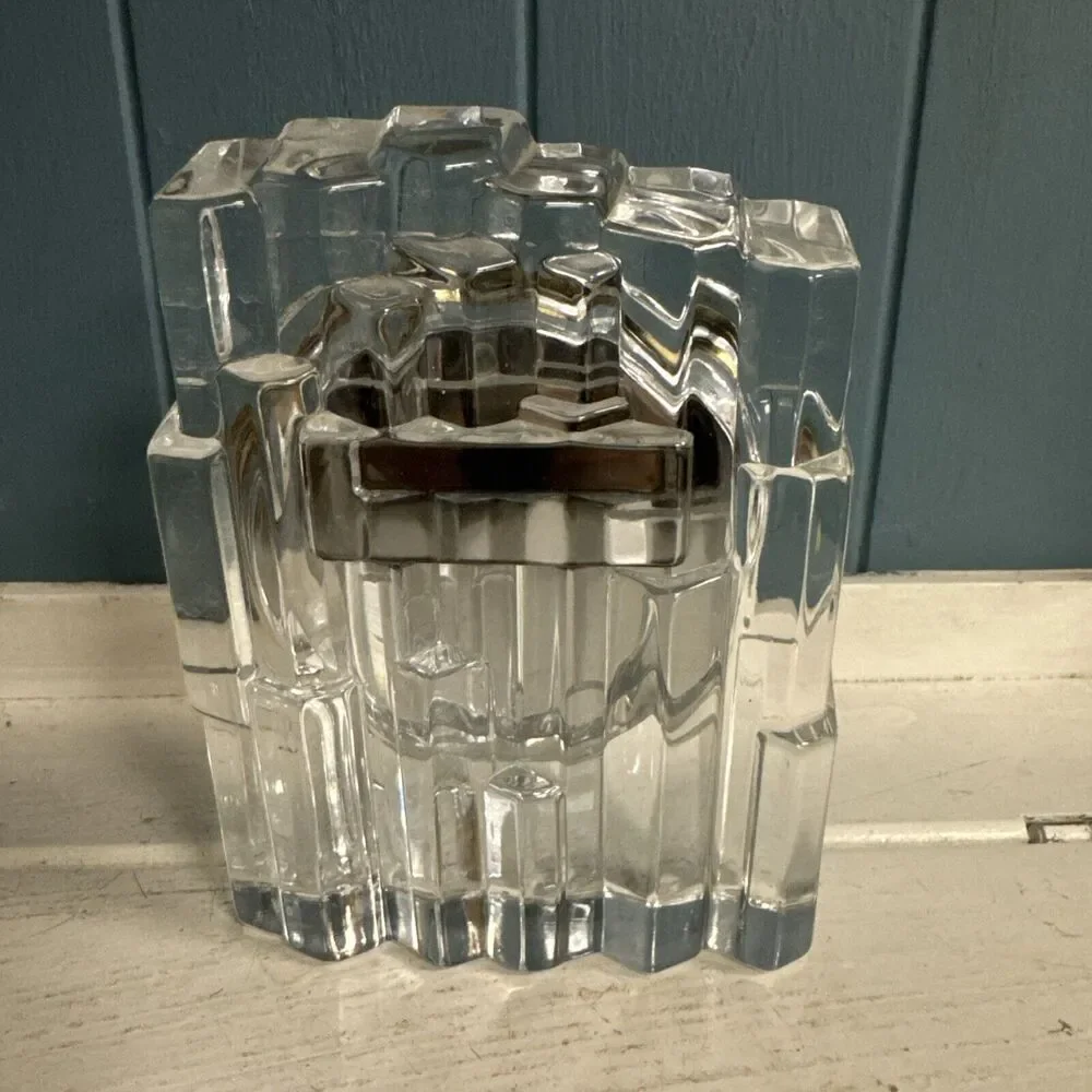 Vintage Seiko Solid Lead Crystal Clock Desk/‎ Mantel, QQZ286S Japan 1995